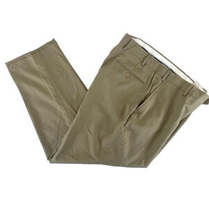 Jos A Bank Golf Pants Mens 37Wx28L Leadbetter Golf Tailored Fit Olive Kaki Flat